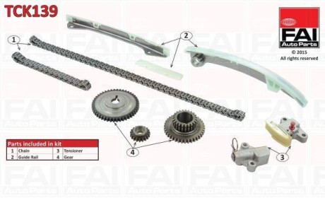 Комплект цели привода распредвала - (13021ET000, 13024ET000, 13024JA00A) Fischer Automotive One (FA1) TCK139