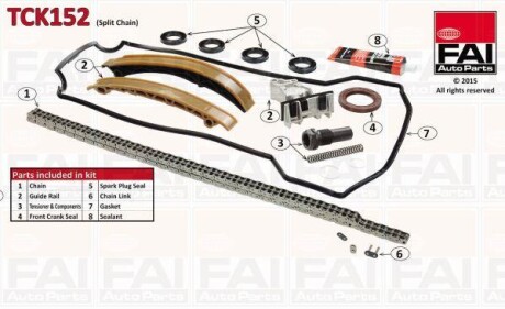 Цепь привода распредвала - (a1110500411, A1110501116, A1110501416) Fischer Automotive One (FA1) TCK152