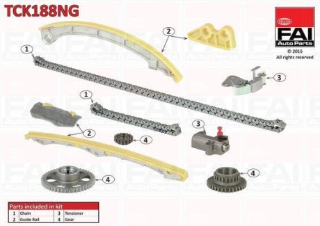 Zestaw rozrzadu honda accord vii 2.4 03- - (14530RZAA01, 14540RWCA02, 14510PNA003) Fischer Automotive One (FA1) TCK188NG