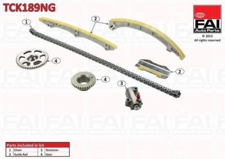 Zestaw honda rozrzadu integra (02-) / civic (01-05) 2.0 - Fischer Automotive One (FA1) TCK189NG