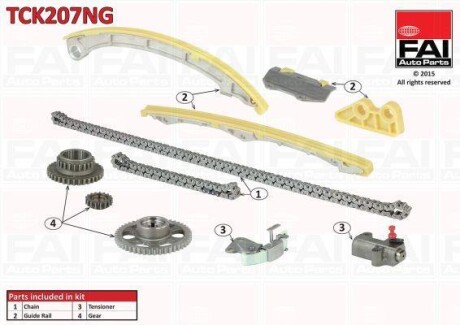 Комплект цепи привода распредвала - (14401PNA004, 13441PNA004) Fischer Automotive One (FA1) TCK207NG (фото 1)