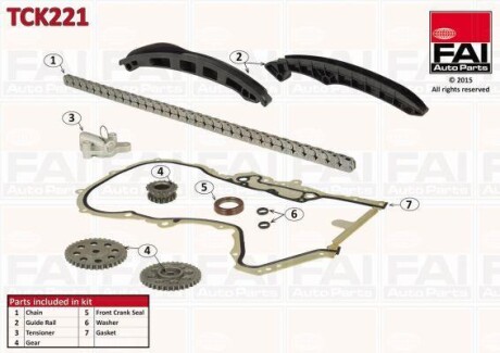 Комплект цепи привода распредвала - Fischer Automotive One (FA1) TCK221