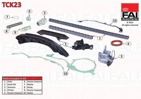 Комплект цели привода распредвала - (11311432176, 11311722754, 11311730189) Fischer Automotive One (FA1) TCK23