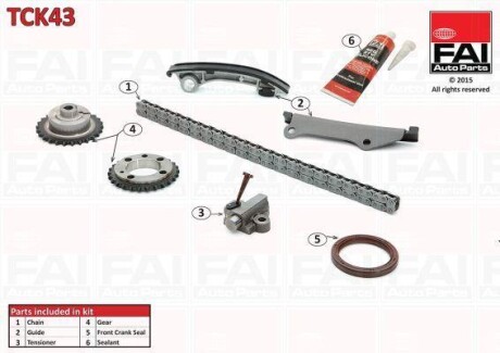 Комплект цели привода распредвала - (130852W200, 130282W200, 130702W200) Fischer Automotive One (FA1) TCK43