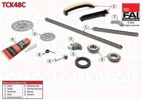 Цепь привода распредвала - (1600500211, 1609970594, 6609970094) Fischer Automotive One (FA1) TCK48C