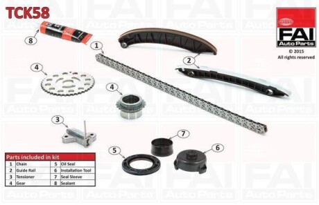 Комплект цели привода распредвала - (130C11053R, 130C12127R, 4452569) Fischer Automotive One (FA1) TCK58