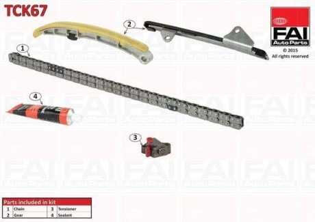 Цепь привода распредвала - (1350633020, 1354033020, 1355933010) Fischer Automotive One (FA1) TCK67