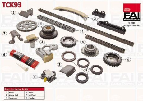 Комплект цели привода распредвала - (1276285FA0, 1276385FA0, 1276185FA0) Fischer Automotive One (FA1) TCK93 (фото 1)