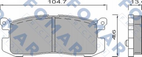 Комплект гальмівних накладок, дискове гальмо - (3395842, AY060MA005, A92Z2200A) FOMAR FO 420581