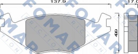 Комплект гальмівних накладок, дискове гальмо - FOMAR FO 436881