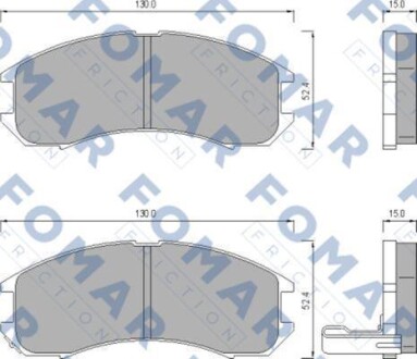 Комплект гальмівних накладок, дискове гальмо - FOMAR FO 445081