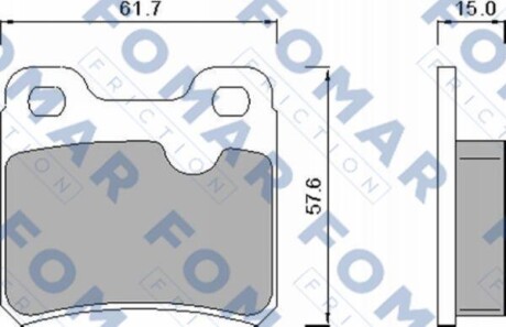 Комплект гальмівних накладок, дискове гальмо - FOMAR FO 445981