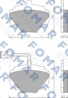 Комплект гальмівних накладок, дискове гальмо - FOMAR FO 446081