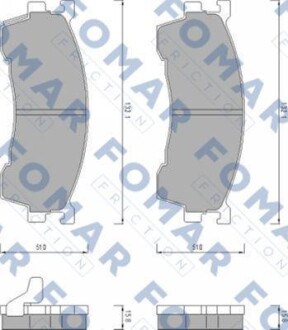 Комплект гальмівних накладок, дискове гальмо - FOMAR FO 459481