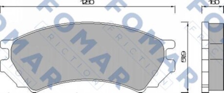 Комплект гальмівних накладок, дискове гальмо - FOMAR FO 461881