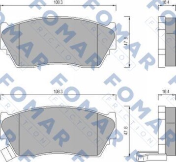Комплект гальмівних накладок, дискове гальмо - FOMAR FO 484081