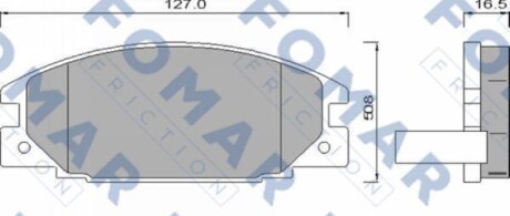 Комплект гальмівних накладок, дискове гальмо - FOMAR FO 486681
