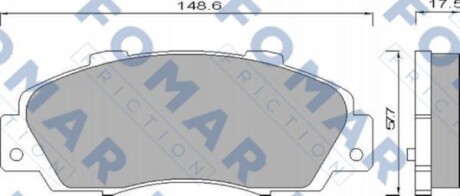 Комплект гальмівних накладок, дискове гальмо - FOMAR FO 488181