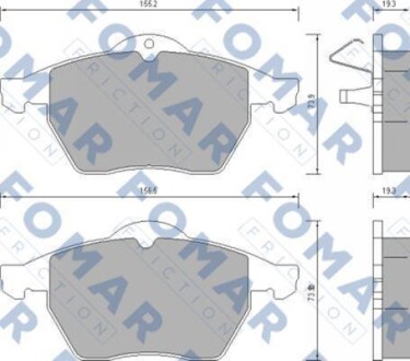 Колодки гальмівні дискові комплект - FOMAR FO628781