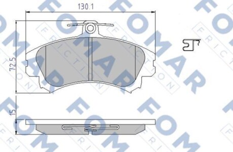 Комплект гальмівних накладок, дискове гальмо - FOMAR FO 638081