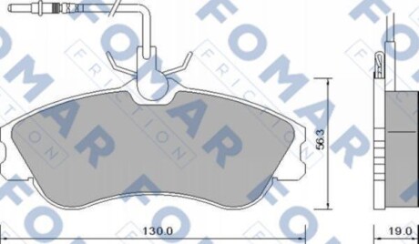 Комплект гальмівних накладок, дискове гальмо - FOMAR FO 642681