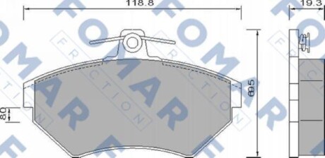 Комплект гальмівних накладок, дискове гальмо - FOMAR FO 647681