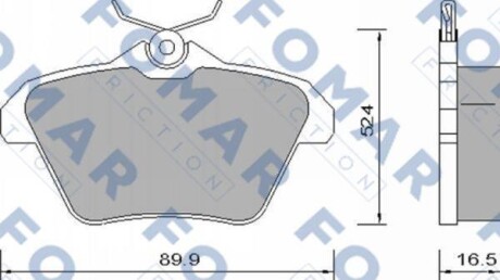 Комплект гальмівних накладок, дискове гальмо - FOMAR FO 650081