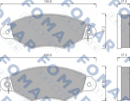 Комплект гальмівних накладок, дискове гальмо - FOMAR FO 673281