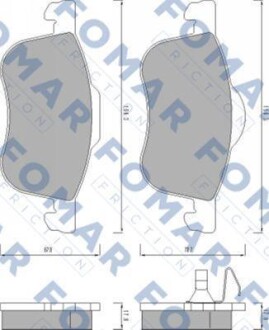 Комплект гальмівних накладок, дискове гальмо - FOMAR FO 673481