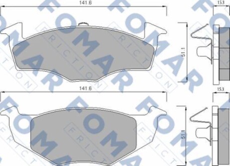 Комплект гальмівних накладок, дискове гальмо - FOMAR FO 682581