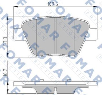 К-Т ТОРМ. КОЛОДОК SKODA OCTAVIA 04-13. SUPERB 08-15. YETI 09-. VW CADDY 04-15. GOLF 08-13. TOURAN 06-15. AUDI A3 04-13 REAR - (5K0698451, 5K0698451A, 2K5698451) FOMAR FO691581 (фото 1)