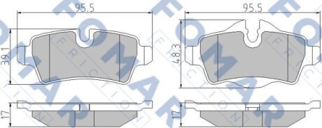 Комплект гальмівних накладок, дискове гальмо - FOMAR FO 845081