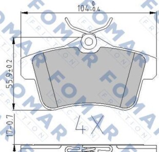 Комплект тормозных колодок - FOMAR FO 896581