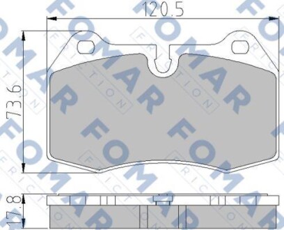 Комплект гальмівних накладок, дискове гальмо - FOMAR FO 904981