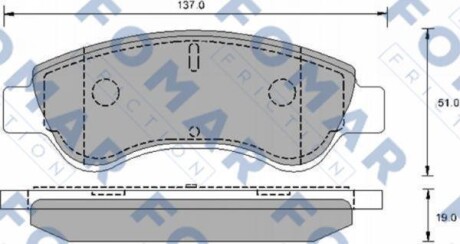Комплект гальмівних накладок, дискове гальмо - FOMAR FO 906181