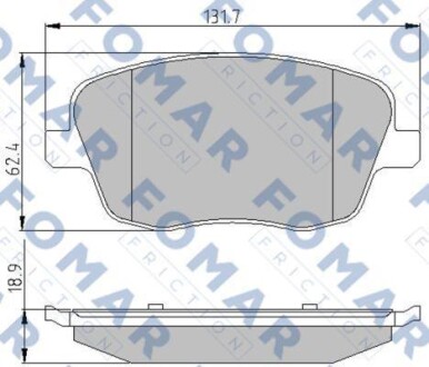 Комплект гальмівних накладок, дискове гальмо - FOMAR FO 908081