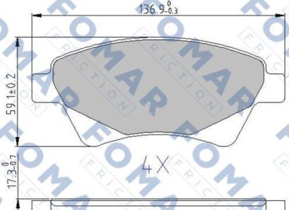 Комплект тормозных колодок - FOMAR FO 908281