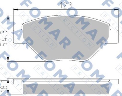 Комплект гальмівних накладок, дискове гальмо - FOMAR FO 914381