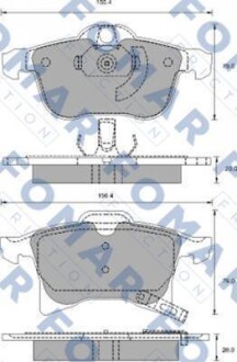 Комплект гальмівних накладок, дискове гальмо - FOMAR FO 918881