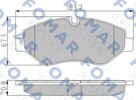 Комплект гальмівних накладок, дискове гальмо - FOMAR FO 921581
