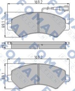 К-Т ТОРМ. КОЛОДОК CITROEN JUMPER 06-. FIAT DUCATO 06-. PEUGEOT BOXER 06- FRONT - FOMAR FO930681