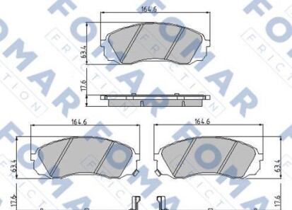 Комплект тормозных колодок - (581014DE00, 581014HA50) FOMAR FO 933381 (фото 1)