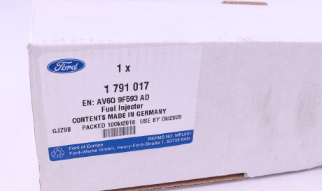 Фото 2 - Форсунка паливна FORD AV6Q9F593AD