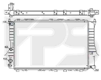 Радіатор охолодження 633x415x34 Audi 100 91-94/A6 94- - (4A0121251A, 4A0121251D, 4A0121251N) FPS 12 A412