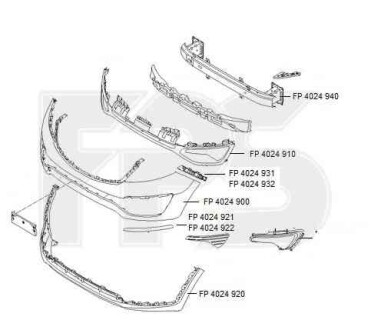 Крепеж бампера пер. лев. - FPS 4024 931