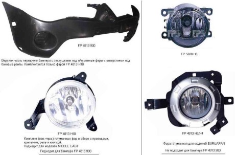 Бампер пер. верхн. +/-отв. (загл.) +отв. рант -10 (см. рис.) - FPS 4813 900
