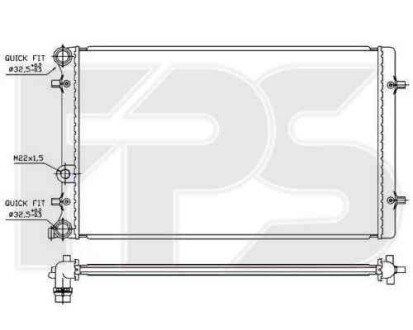 РАДИАТОР - (1J0121253AB, 1J0121253AD, 1J0121253AH) FPS 62 A826 (фото 1)