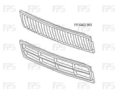 Решетка в бамп. средн. (полоски) - (6Y0853677B41) FPS 6402 993