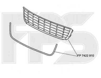 Решетка в бамп. средн. - (1T0853677C9B9) FPS 7422 910