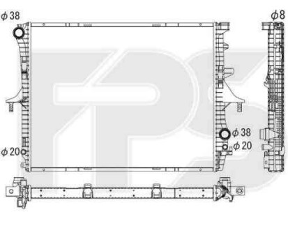 Радиатор, охлаждение двигателя - FPS 74 A1206